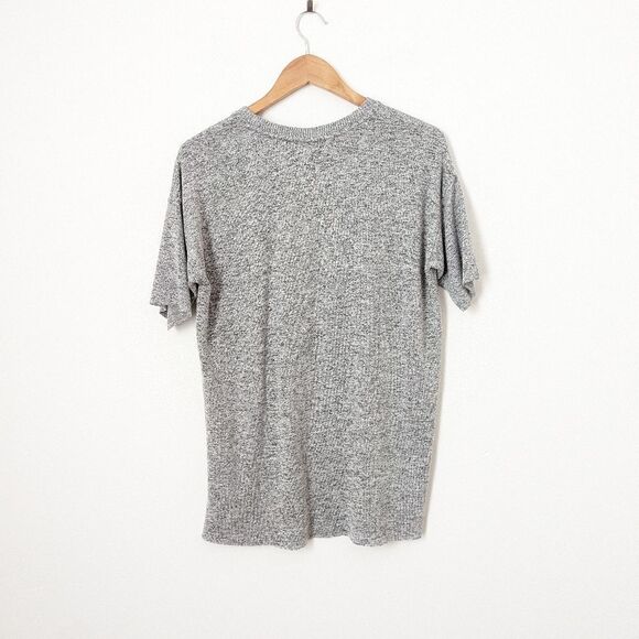 Rails light heather fuzzy grey oversized relaxed fit knit Micah short sleeve tee - Picture 5 of 6